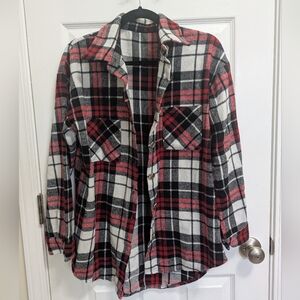Plaid Flannel Shirt in Red and Black